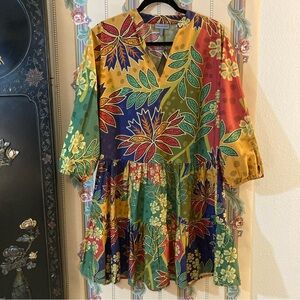 Anthropologie New, Multi Color Floral Print Dress